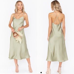 Show Me Your MuMu Sage Green Slip Dress